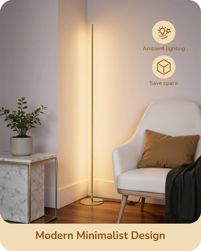 57.5" Corner Lamp with Remote & Foot Switch, Dimmable & 7CCT