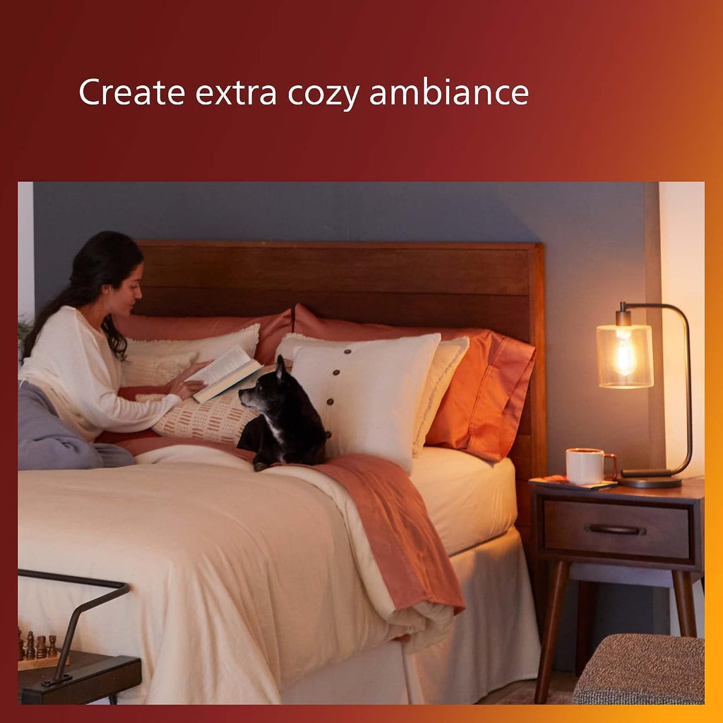 75W ST19 2-Pack Vintage Edison Amber (2000K) 700 Lumen (8.8W = 75W) Dimmable Flicker-Free Light Bulbs