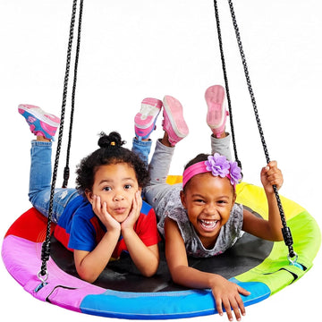 40" Saucer Tree Swing for Kids Outdoor, 900Lb Weight Capacity, Waterproof Swing Seat with Adjustable Hanging Straps