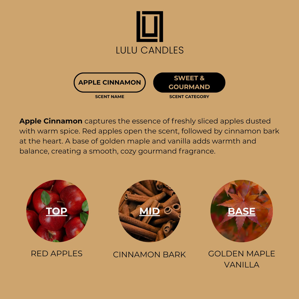 Apple Cinnamon | Luxury Scented Soy Jar Candle | Hand Poured in The USA | Highly Scented & Long Lasting (9 Oz.)