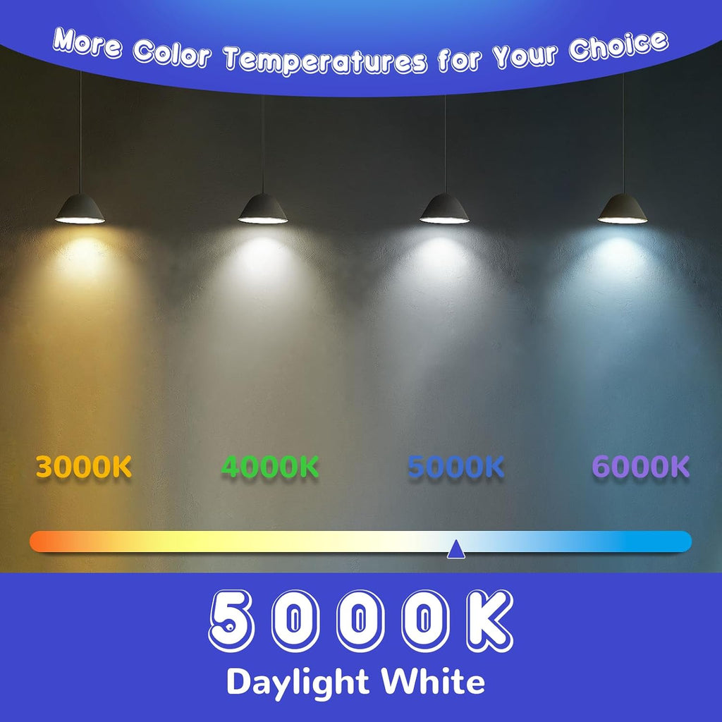 G25 LED Globe Light Bulbs Daylight White 5000K, Round Vanity Light Bulb 60W Equivalent, E26 Base Bathroom Mirror