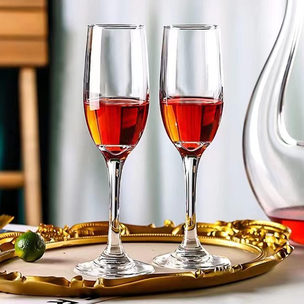 6oz Champagne Flute,Clear Champagne Glasses Set of 14, Elegant Stemmed Champagne Glasses Sparkling Wine Glasses for