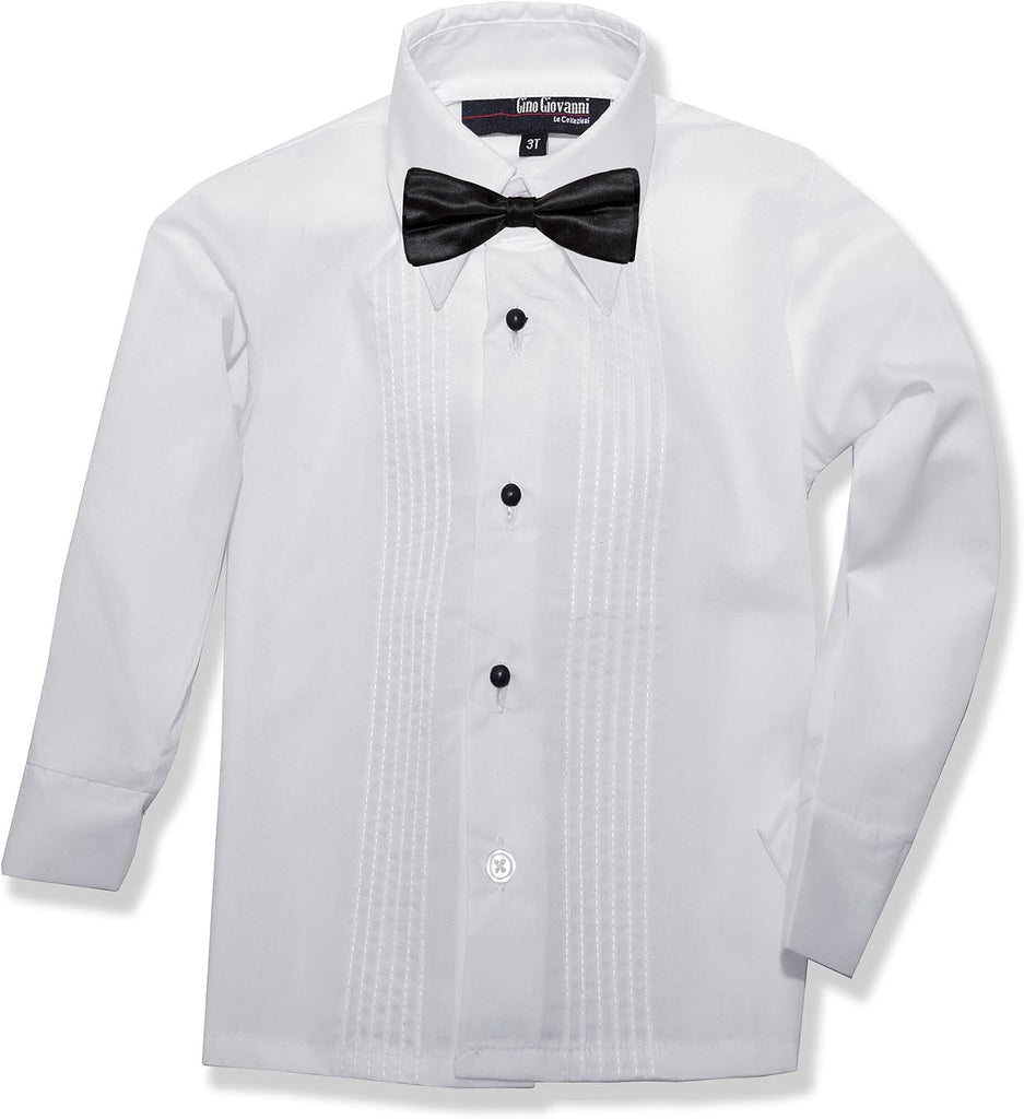 Boys Formal Tuxedo Shirt with Bow Tie