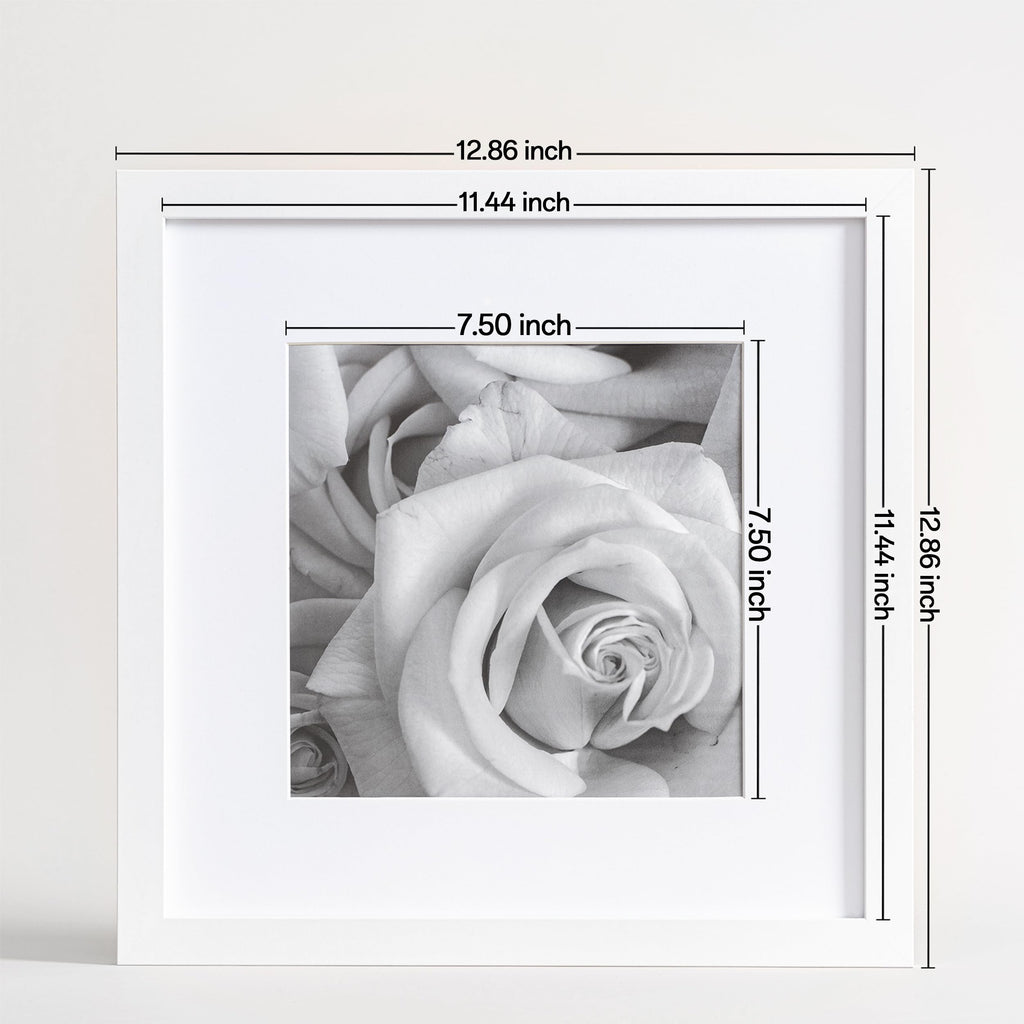 Picture Frames Set of 9, 12x12 in, Acrylic Cover, White