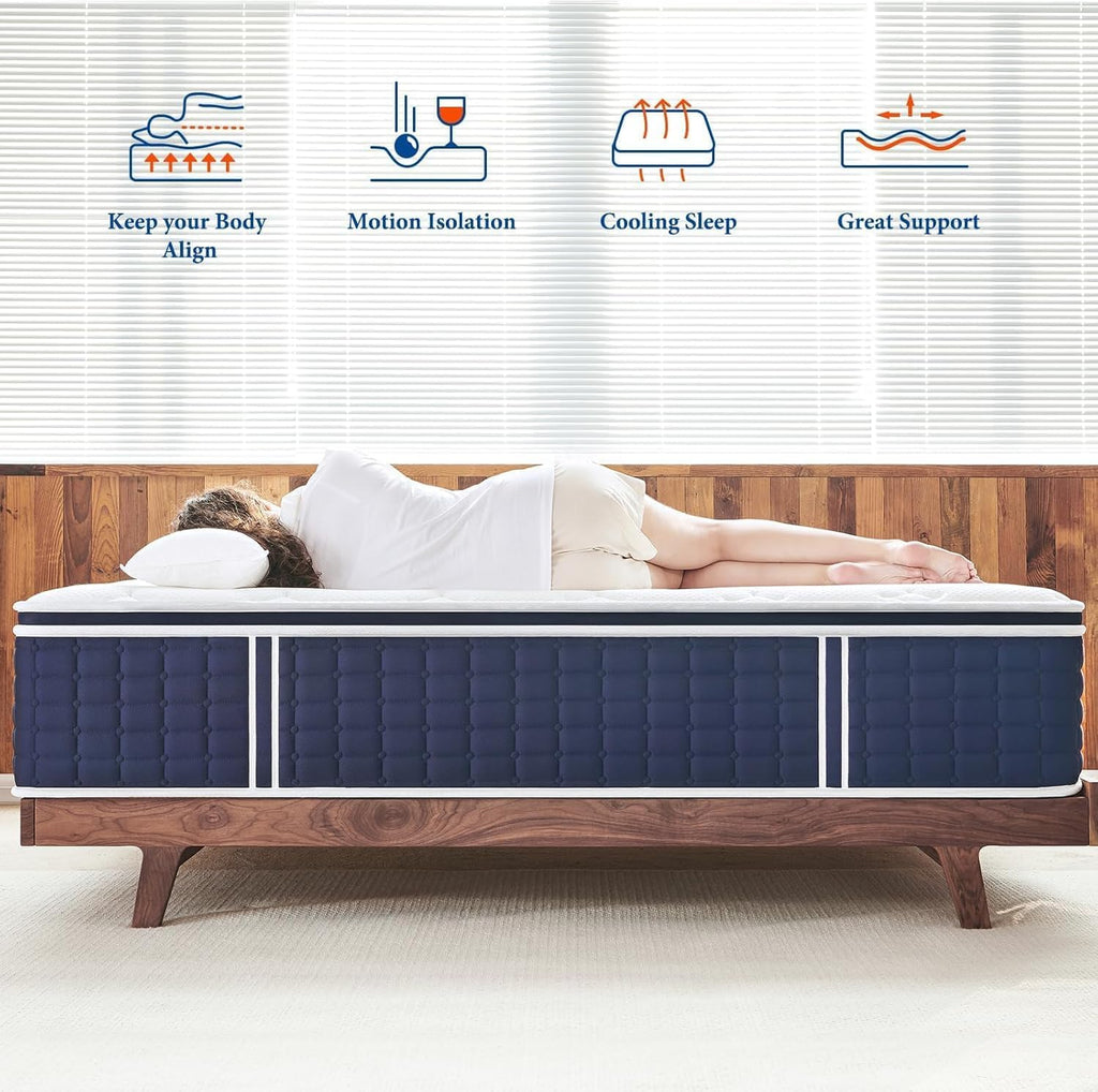 California King Mattress 14 Inch, Hybrid Mattress for Adults | Medium Firm Feel for all Sleepers, 4 Layer Premium