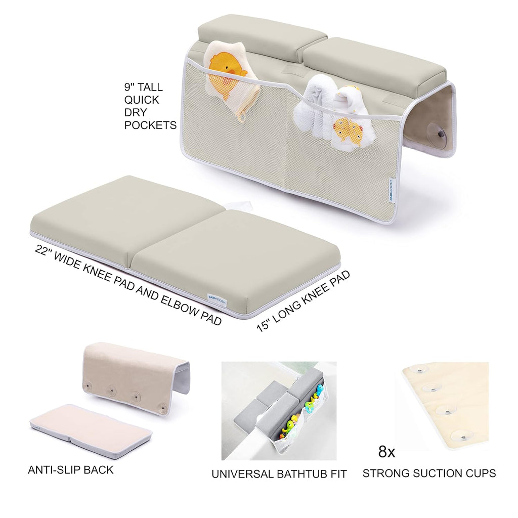 Bath Kneeler with Elbow Rest Pad Set, 1.75 inch Thick Kneeling Pad and Elbow Support for Knee Arm Support, Large