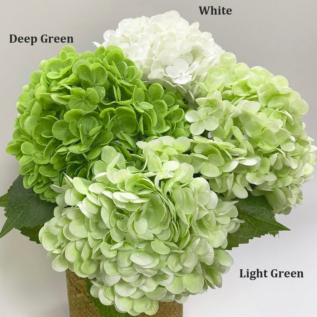 3Pcs 21'' Real Touch Artificial Dark Green Faux Latex for Wedding Table Centerpieces Spring Fake for Party Home