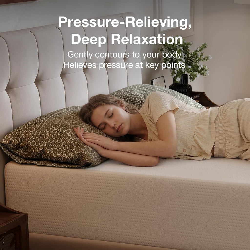 Memory Foam 12 Inch Queen Mattress in a Box | NanoGel Memory Foam, Cool Night Sleep, High-Density Support Foam, Spine