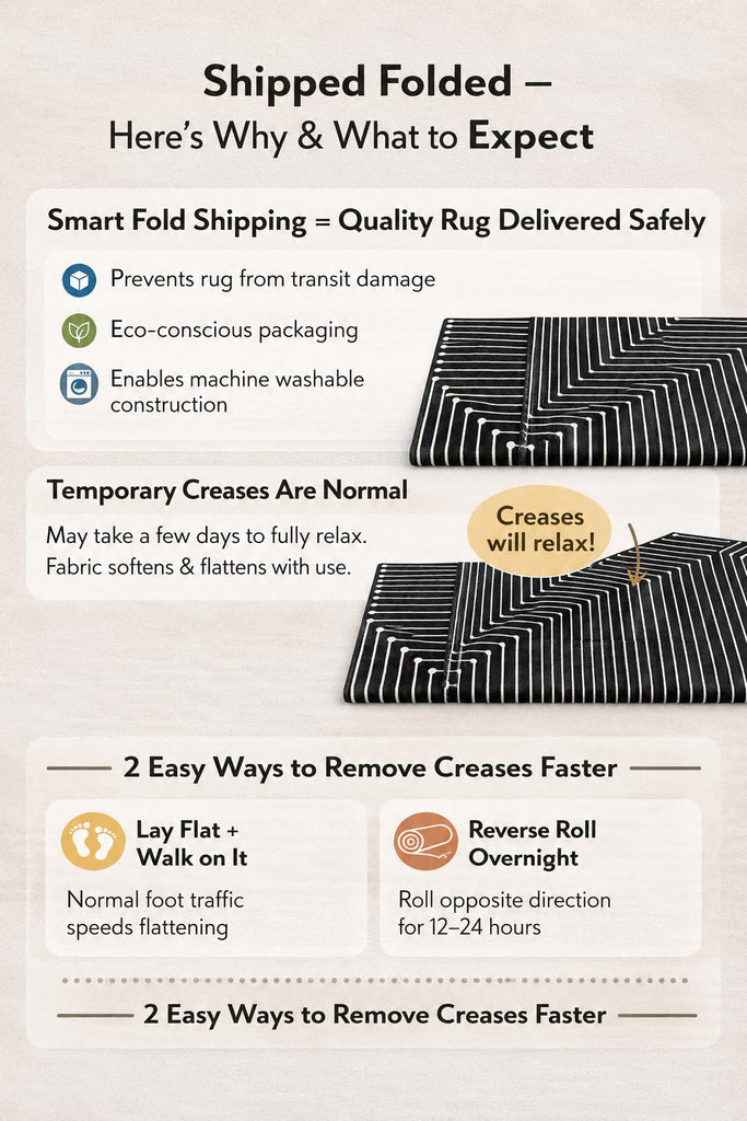 Bohemian Stripes Non-Slip Washable Runner Rug Black