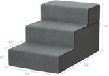 Large Dog Stairs for High Beds - Extra Wide Pet Steps for Large Dogs to Get on Tall Bed 3 Deep Step Cat Ramp for Couch