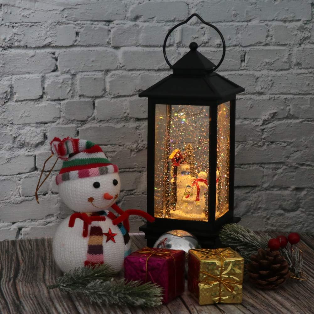 Snwoman Family Singing Snow Globe Lantern with 6 Hour Timer