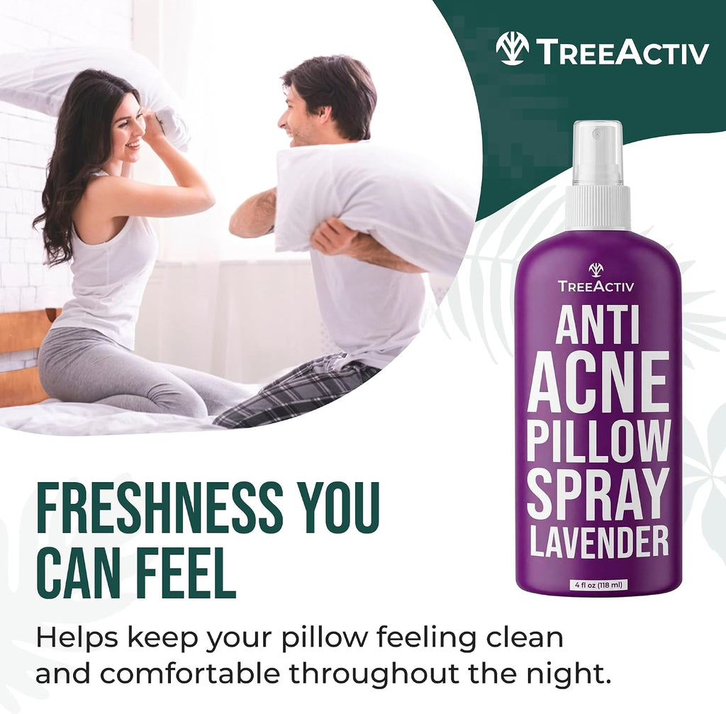 Anti-Acne Pillow Spray, 4 fl oz, Lavender Sleep Spray, Pure Lavender Essential Oil Air Freshener, Pillow Linen Spray - Set of 4