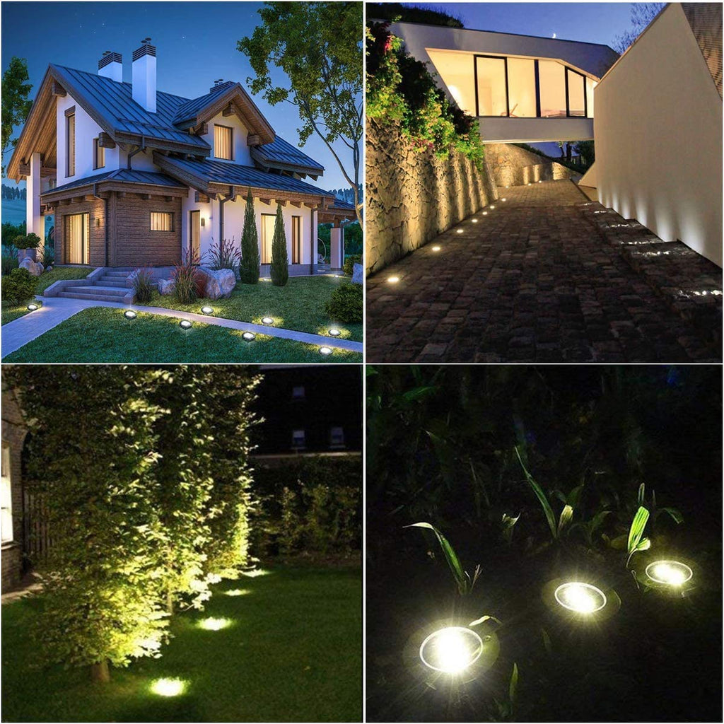 4.6 Inch Diameter Solar Ground Lights, Waterproof Solar Garden Lights, Outdoor Garden Waterproof Bright in-Ground