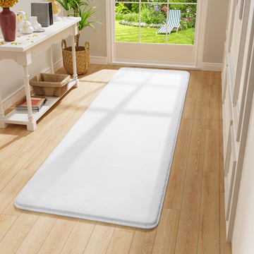 Modern Soft Hallway Runner Rug, 2x6 Feet White Washable Runner Rugs