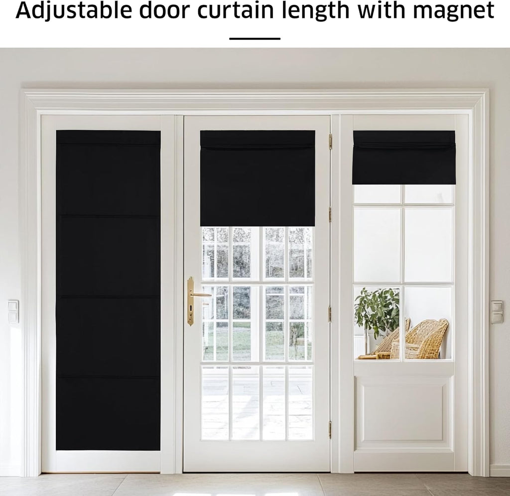 Biscotti Beige No Drill Magnetic Door Roman Curtain (1 Panel) for Window