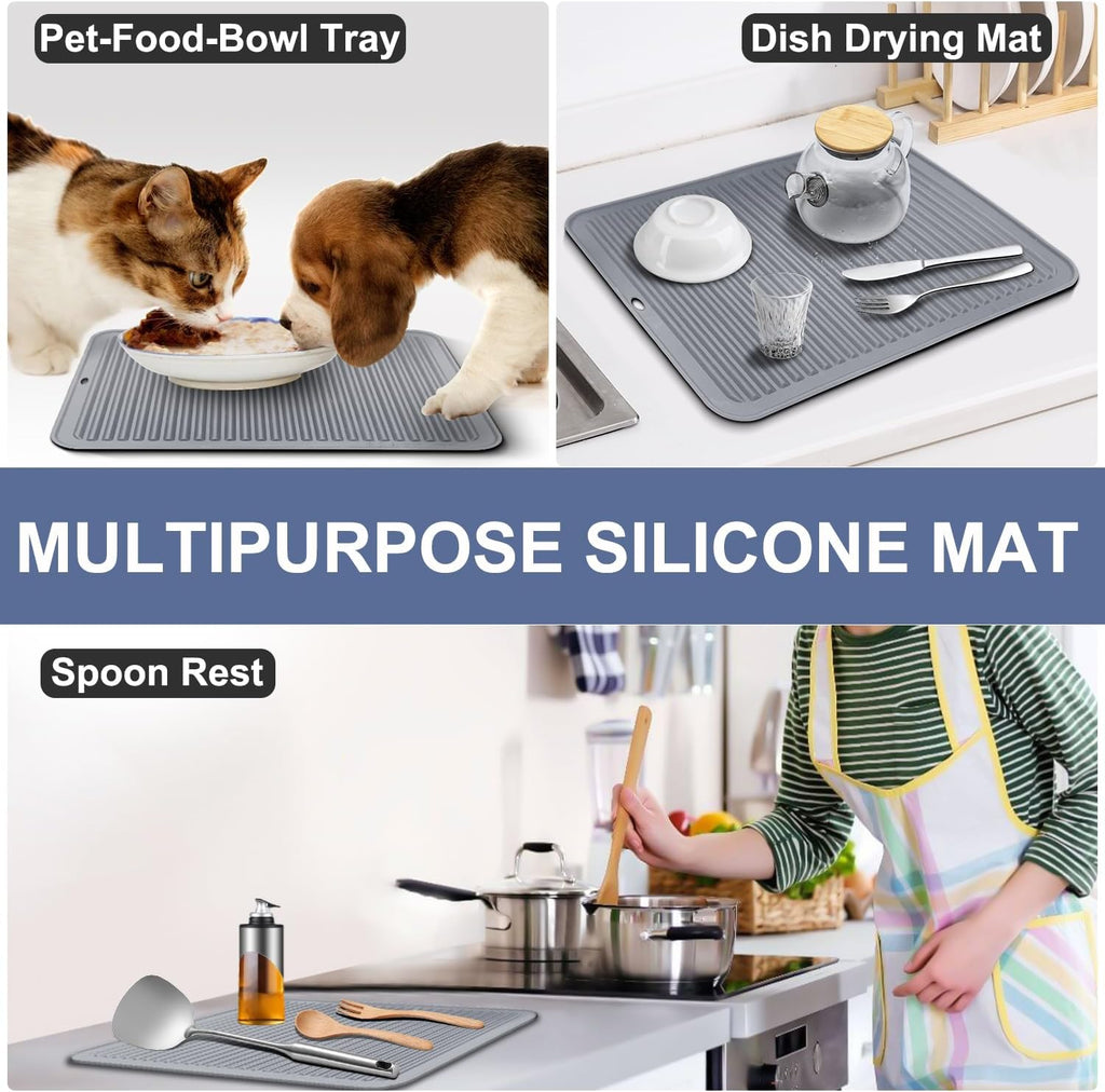 Large Silicone Trivet 16x12 Inch, Hot Pads, Heat Resistant Pot Holders Trivets for Hot Dishes, Hot Pots and Pans - Set of 2