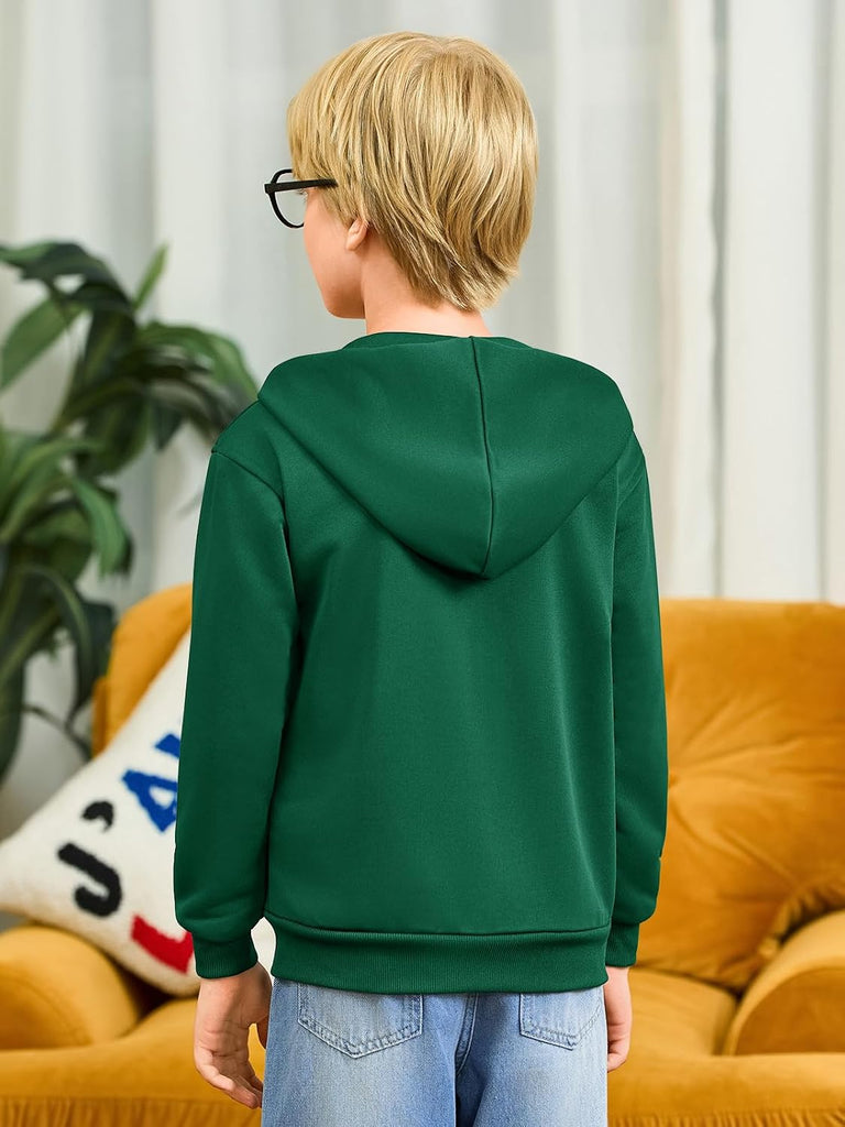 Boys Zip Up Hoodie Sweatshirt Kids Long Sleeve Fleece Sweatshirts with Kangaroo Pockets