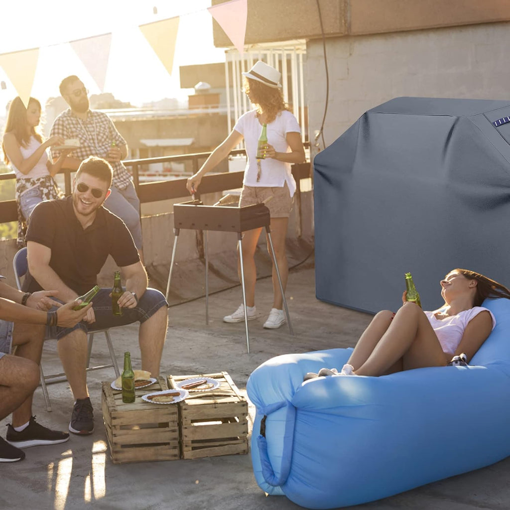 Grill Cover 600D Heavy Duty, Universal Fit Waterproof BBQ Grill Protector with Adjustable Straps, Weatherproof