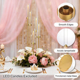 2PCS Floor Candle Holders,Tall Arcylic Candelabra Centerpiece for Tables Candelabra 5 Armntrance Decorations
