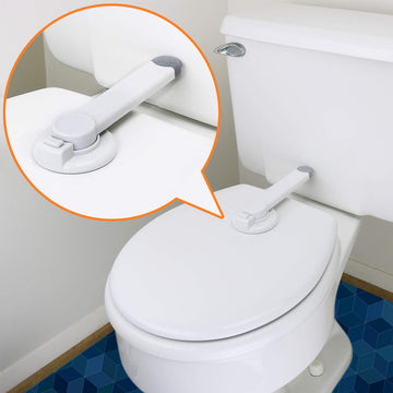 Toilet Lock by - 9"L x 4"W - Ideal Baby Proof Toilet Lid Lock - No Tools Needed Easy Installation with 3M Adhesive