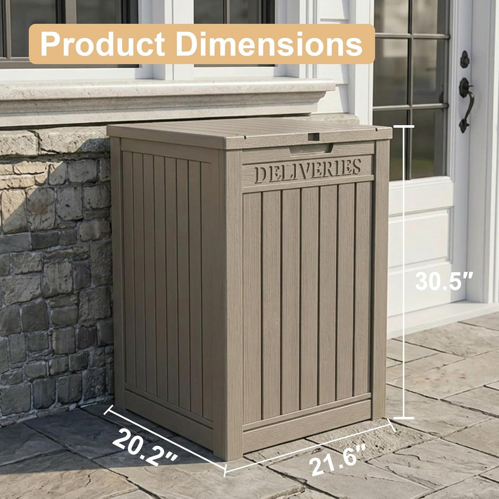 Package Delivery Box 55 Gallon with Lockable Secure,Outdoor Package Drop Container Waterproof Patio and Curbside(Grey)