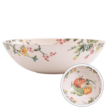Pumpkin Feast Ceramic 13 inch Serving Bowl, Microwave & Dishwasher Safe