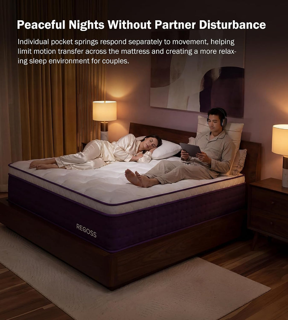 Soft Plush Queen Mattress 12 Inch Hybrid Mattress in a Box for Side Sleeper | Pocketed Springs and Gel Memory Foam