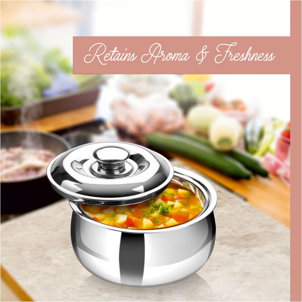 Large Insulated Casserole Dish with Lid 1500ml. Stainless steel Hot Pot Food Warmer/Cooler -Thermal Soup/Salad