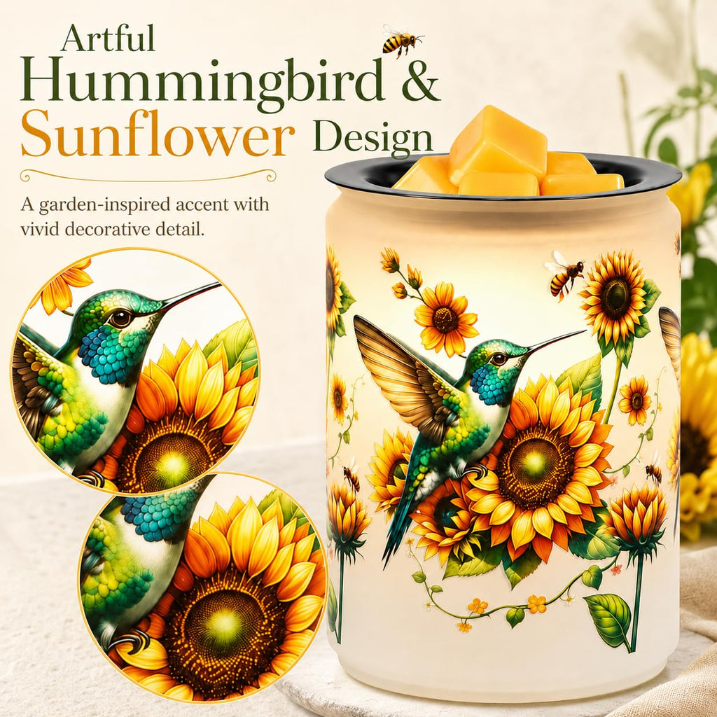 Hummingbird Wax Melt Warmer, Electric Metal Wax Warmer with Night Light