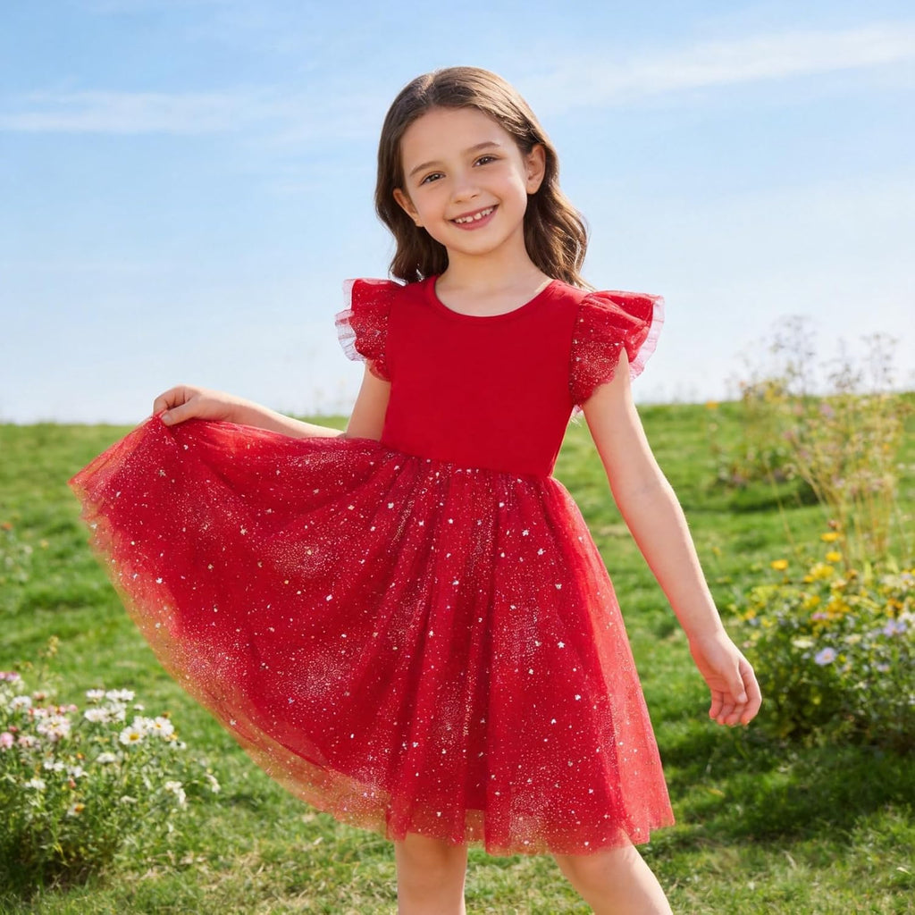 Ruffle Sleeveless Tulle Tutu Dress for Girls 2