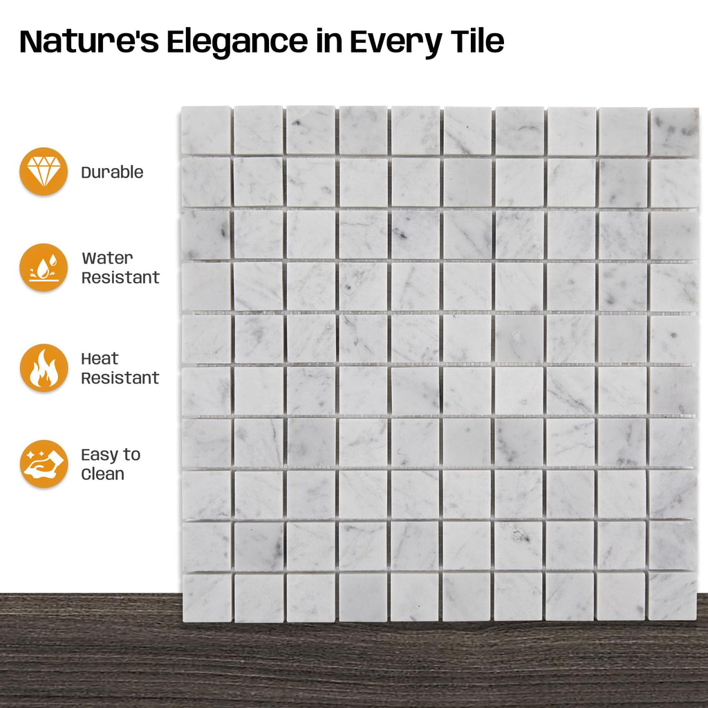 Mosaic Tile Bathroom Floor 1 Inch Square 5 Pcs