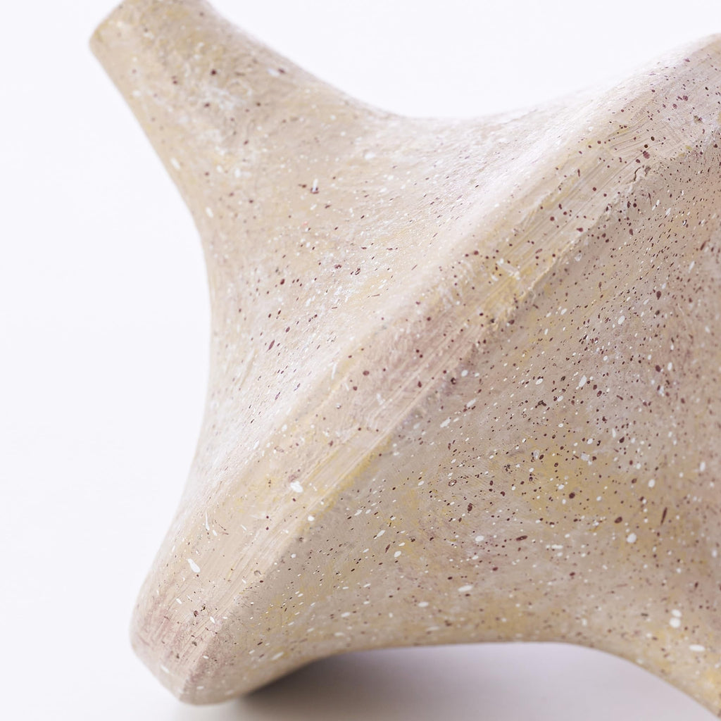 Spinning Top Statue, Coffee Table Sculpture for Modern Home & Office Desk Decor, Beige Shelf Decor for Boho Living