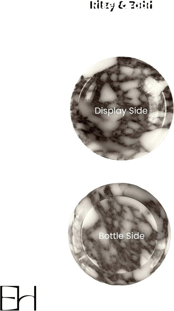 Marble Jewelry Dish 5.5 Inch Round Stone Ring Key Tray