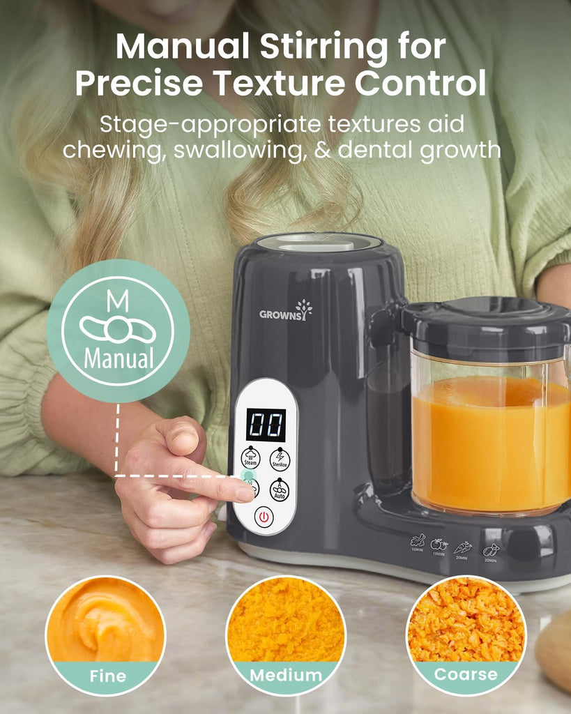 Baby Food Maker, Steamer & Blender Baby Food Processor, Dark Grey