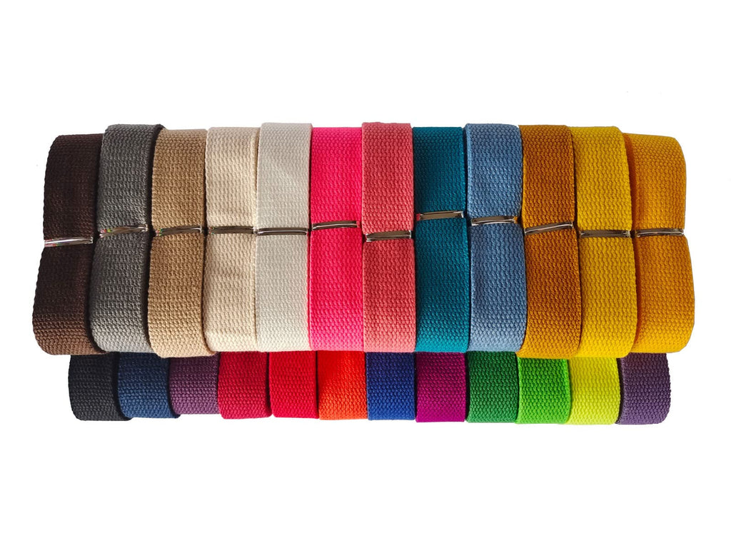 Cotton Webbing 1.5 Inch 24 Yards 24 Colors Mediumweight Polyester Cotton Webbing Strap for Cloth Tote Bags Leash