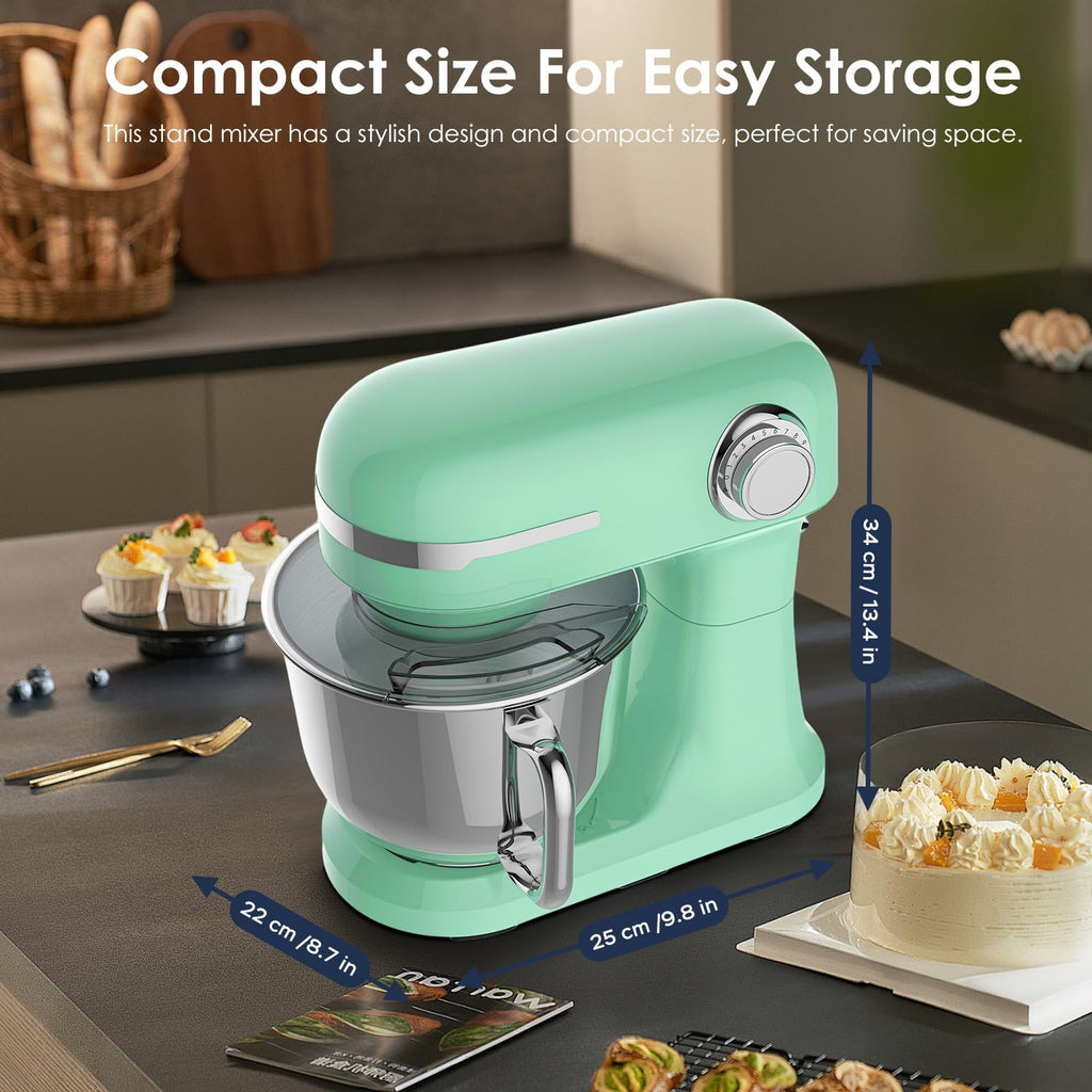 5.5QT Electric Stand Mixer,Tilt-Head Food Mixer(Green)