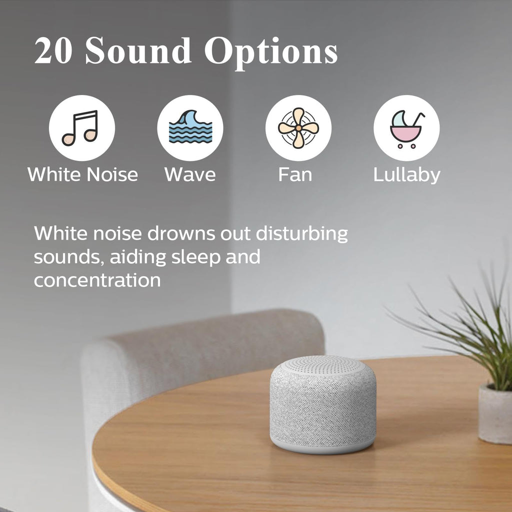 Travel White Noise Sound Machine, Small Bluetooth Speaker for Sleep