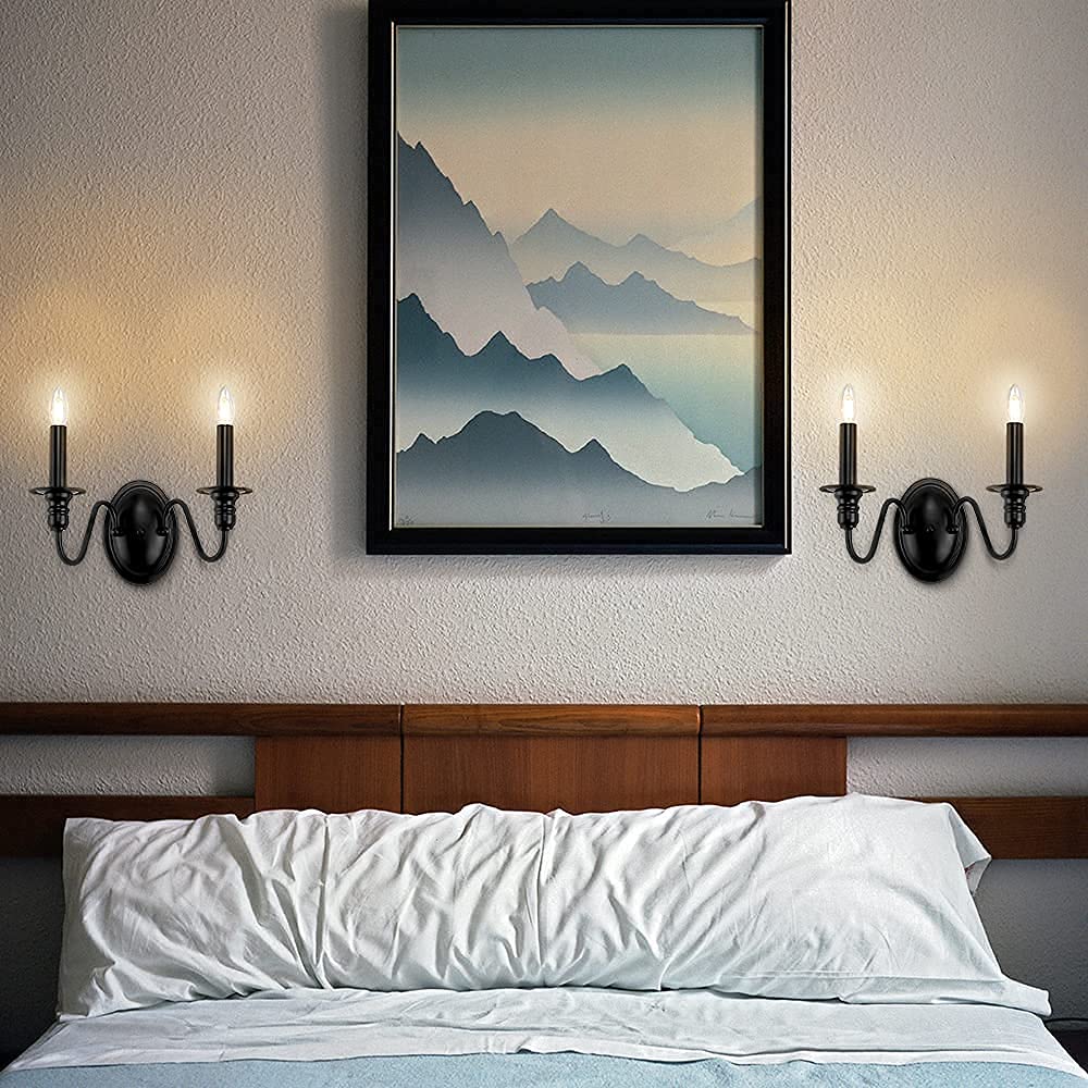 Farmhouse Black Candle Sconce, Modern Sconces Wall Lighting