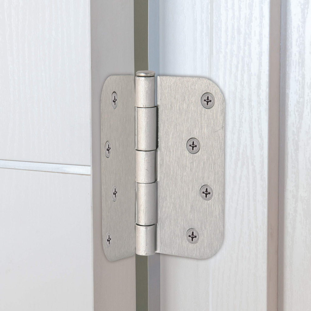 Interior Door Hinge, 4", Satin Nickel
