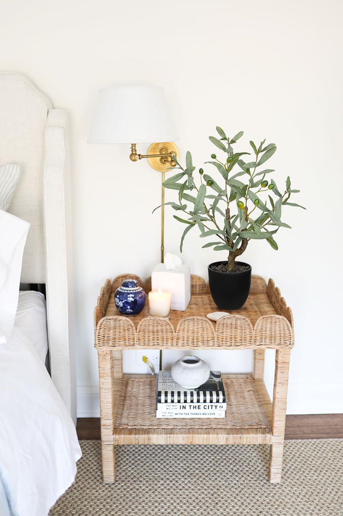 Small Faux Olive Tree with Black Pot for Tabletop