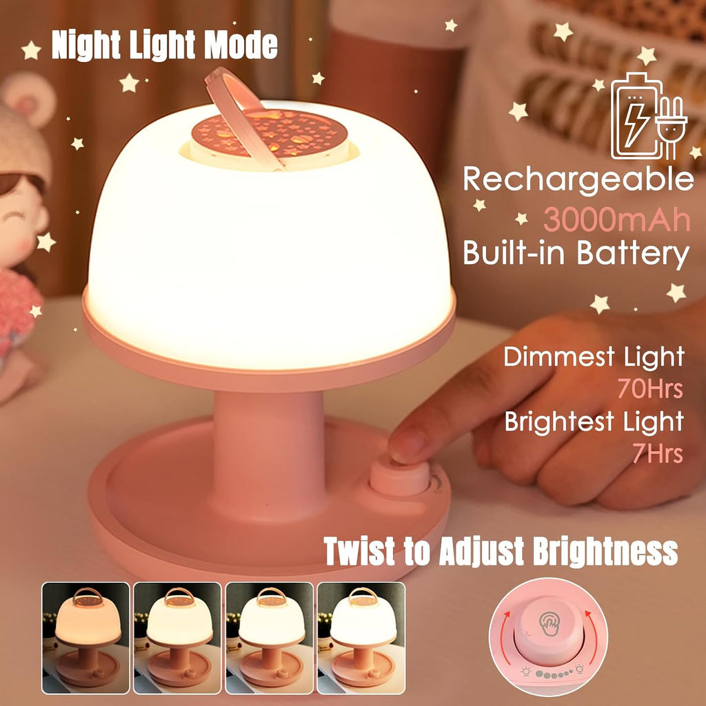 Toddler Night Light Lamp, LED Star Projector Lamp with Timer, Pink