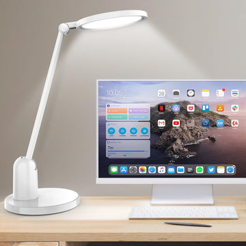 Desk Lamps with Stable Base, 1000LM Ultra Bright Eye-Caring Desk Light, 3000K-6000K Dimmable Table Lamp with Stepless