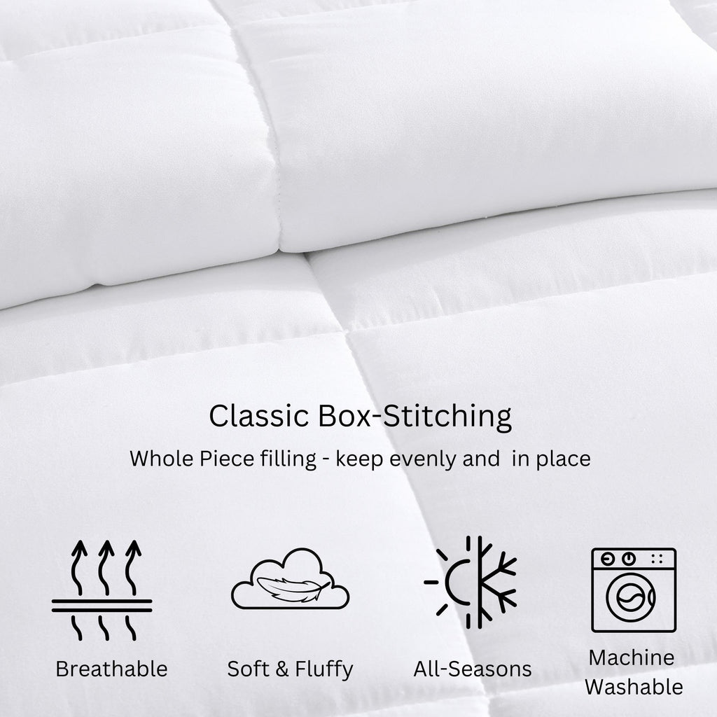 Quilted Bedding Comforter King Size - Duvet Insert with 8 Tabs - Super Soft, Comfy & Cozy All Season King Size