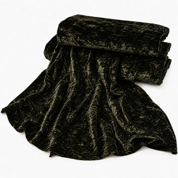 Olive/Green - Luxurious Crushed Velvet by - 55/56" Wide, Sold by the Yard, Premium Fabric