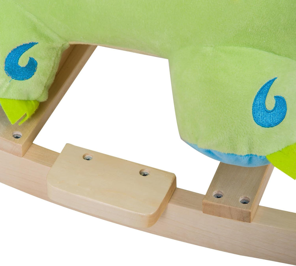 Kids Plush Ride-On Rocking Horse Toy Dinosaur Ride on Rocker Green