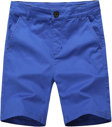 Boys Shorts with Adjustable Waist School Chino Shorts for Kid, 6 Colors to Choose