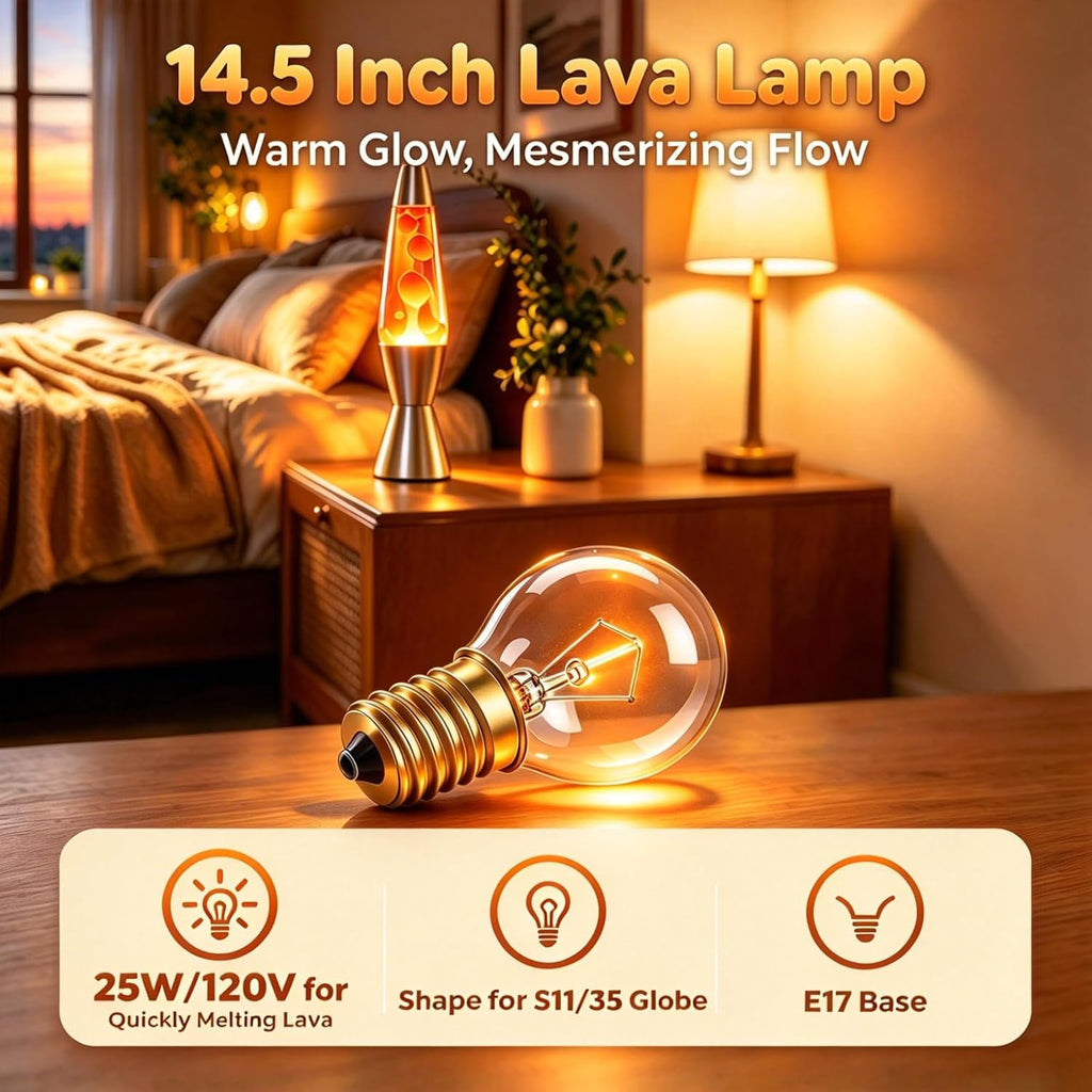 Lava Lamp Bulb S11 25W E17 6-Pk 2700K Soft Glow