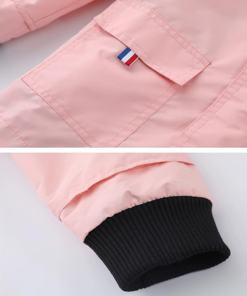Boys Girls Waterproof Hooded Jackets Cotton Lined Rain Jackets