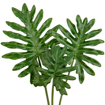 3 Pack Artificial Monstera Leaves with Long Stem for Vase - Fake Tropical Plants Split Palm Leaves Realistic