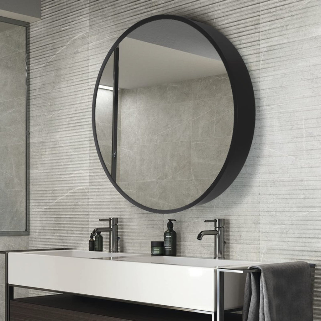 Medicine Cabinet Round 24 Inch x 24 Inch Bathroom Cabinet Mirror, Circular Storage Cabinet Surface Mounted